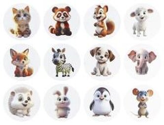 Naklejki papierowe na taśmie Zwierzątka 500szt