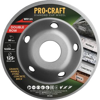 Diamantový brusný kotouč (hrncový) Procraft WR125 Double Row | WR125