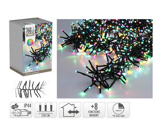 osvětlení vánoční 5,5m 768LED duhová (MO, ORANŽ, RŮŽ), 8 funkcí