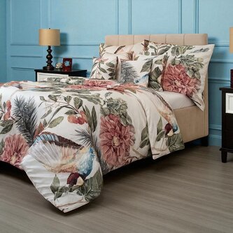 Francouzské saténové povlečení 220x200, 70x90cm Kolibřík