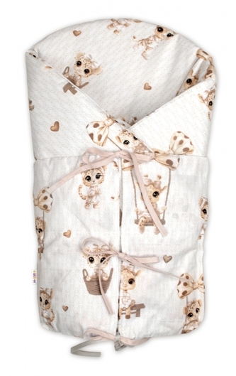 Klasická retro zavinovačka šněrovací s výplní - Žirafka béžová