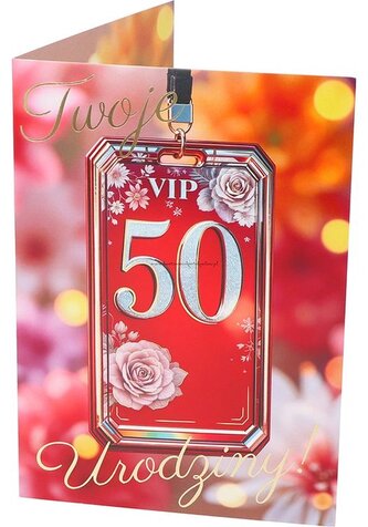 Karnet B6 50 Urodziny damskie VIP RU-010