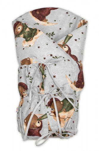 Klasická retro zavinovačka šněrovací s výplní - Medvídek na měsíčku