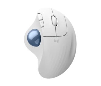 Logitech ERGO M575S Wireless Trackball - Off White + Blue Ball Logitech ERGO M575S Wireless Trackball - Off White + Blue Ball