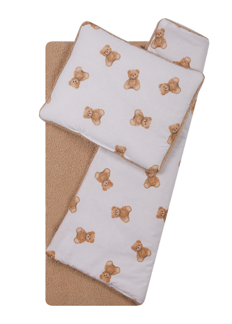 DUET 766 Komplet do wózka boucla+bawełna druk 75x100