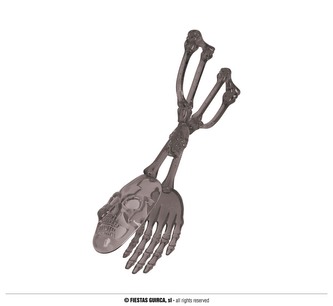 Halloweenské kleště na salát kostlivec, 28 cm, šedé Halloweenské kleště na salát kostlivec, 28 cm, šedé