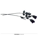Černá růže s tmavě růžovými třpytkami 42 cm