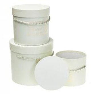 Pudełko Flower Box 3szt kremowy ROZETTE