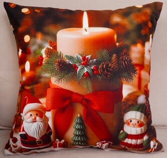 Vánoční polštář CANDLE IN RED 40x40 cm Mybesthome