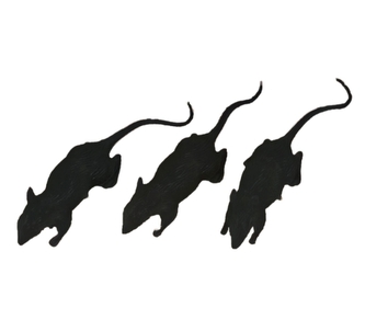Pytlík 3 černé krysy 6 cm