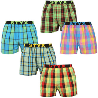 5PACK pánské trenky Styx sportovní guma vícebarevné (5B110105) L 5PACK pánské trenky Styx sportovní guma vícebarevné (5B110105) L
