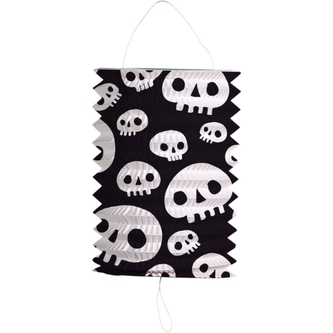 Papírový lampion s lebkami 16 x 22 cm