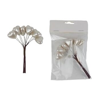 Dekorační srdíčka na drátku, 12 ks X7608-26