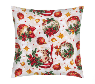 Povláček Vánoce - Červená,Zlatá,Smetanová - 45x45 cm