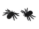 Sametový pavouk Halloween - 4 ks - černá