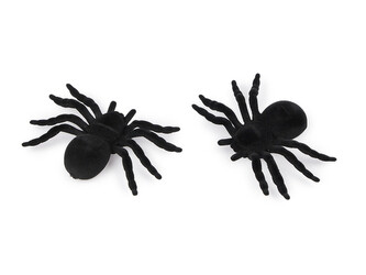 Sametový pavouk Halloween - 4 ks - černá
