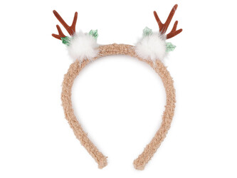 Čelenka do vlasů vánoční / párty - 1 ks - 4 béžová