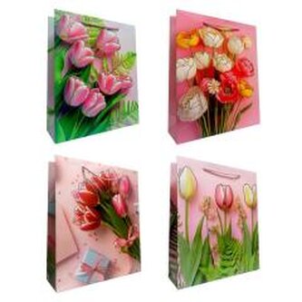 Torebka prezentowa uniwersal M Tulipany metal mix Torebka prezentowa uniwersal M Tulipany metal mix