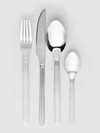 Sada příborů | ROOTS | stříbrné pruhované | 16 kusů | 723360