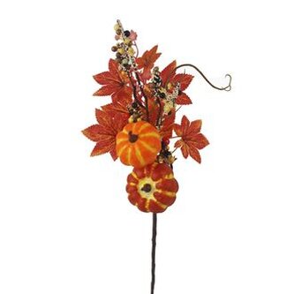 Podzimní dekorační větev s dýní P2329