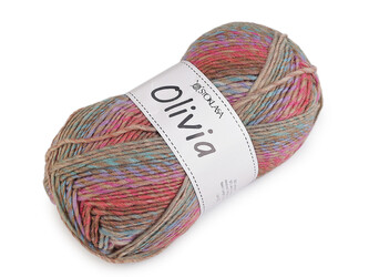 Pletací příze Olivia melírovaná 100 g - 1 ks - 8 multikolor