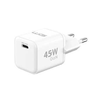 Síťová nabíječka GaN 1x USB-C 45W - bílá