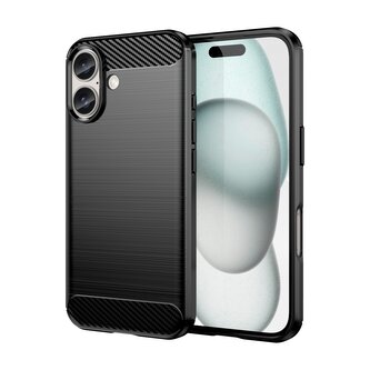 Pouzdro Carbon iPhone 16 - černé