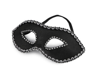 Karnevalová maska - škraboška s kamínky - 1 ks - 2 černá
