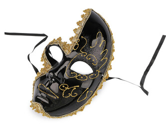 Benátská maska - škraboška - 1 ks - 3 černá