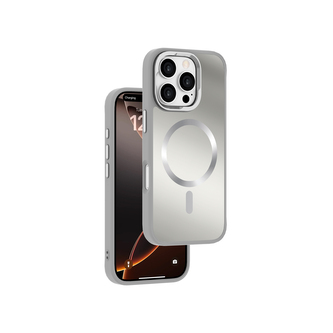 Pouzdro Shining Elegance s podporou MagSafe iPhone 16 Pro - stříbrné