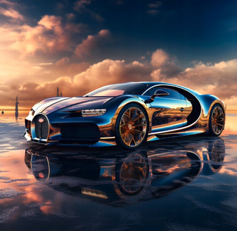 Diamantový obrázek Bugatti Chiron 30 x 40 cm