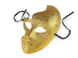 Benátská maska - škraboška - 1 ks - 3 zlatá