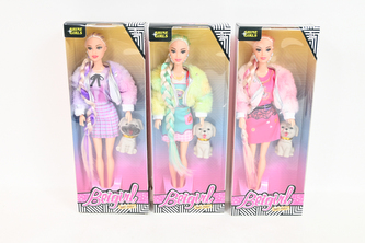 Lalka w futerku z pieskiem 3wz BLAL0261 80261