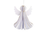 Papírový skládací anděl k zavěšení 7 cm - 1 ks - 1 bílá zlatá