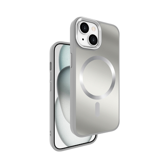 Pouzdro Shining Elegance s podporou MagSafe iPhone 15 - stříbrné