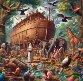 Diamantový obrázek Noemova archa  30 x 40 cm