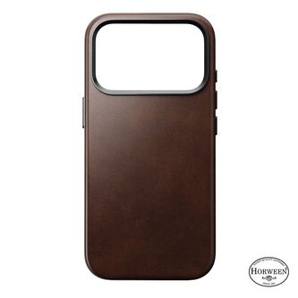 Nomad Traditional Leather Case, rustic brown (Horween) - iPhone 17 Pro
