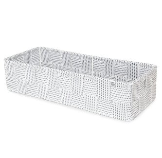 Úložný organizér do zásuvky Compactor Toronto - košík L, 30 x 12 x 7 cm, bílo-šedý