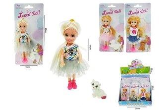 Lalka 14cm ze zwierzątkiem 3rodz H13528 43198