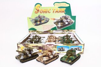 Czołg z dźwiękiem 11cm 12szt/disp HXTT038 40597