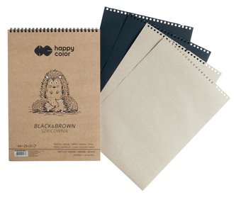Szkicownik na spirali A4/50K Black&Brown;