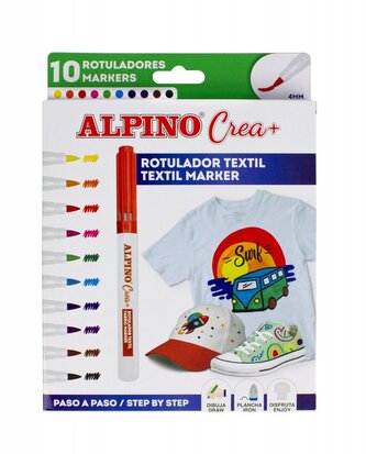 Alpino Crea+ fixy na zdobení textilu 10ks