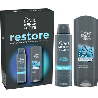 Dove men kazeta Clean -  sprchový gel 250 ml + antiperspirant 48 h 150 ml