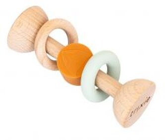 Grzechotka drewniana silikonowa Lis