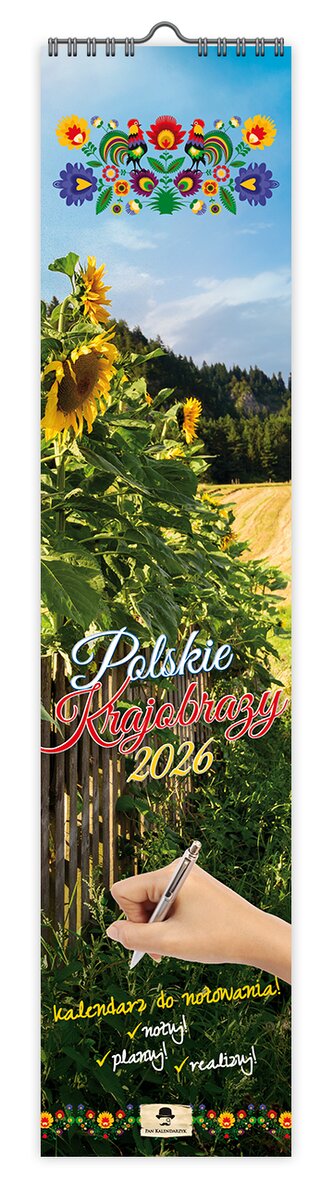 Kalendarz 2026 paskowy wąski polskie krajobrazy Kalendarz 2026 paskowy wąski polskie krajobrazy