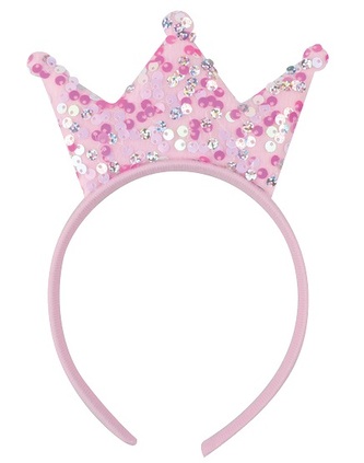 Čelenka do vlasů s flitry růžová, obvod 37 cm Čelenka do vlasů s flitry růžová, obvod 37 cm