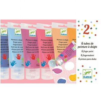 DJECO Prstové barvy v tubě pastelové