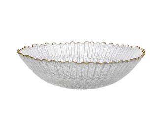 SKLENĚNÁ MÍSA VERA SE ZLATÝM OKRAJEM 20CM