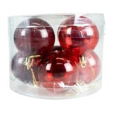 Bombki transparentne czerwone 8szt