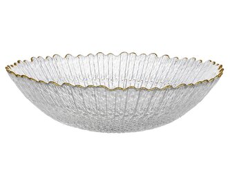 SKLENĚNÁ MÍSA VERA SE ZLATÝM OKRAJEM 25CM